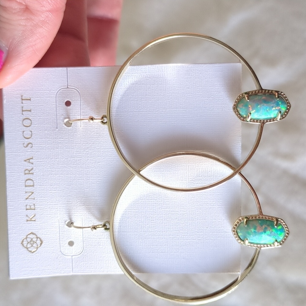 Kendra Scott Elora Earrings aqua kyocera opal